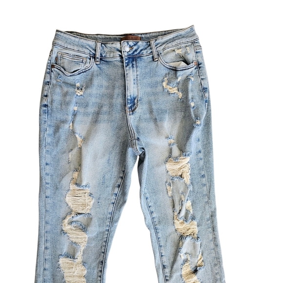 American Eagle Outfitters 90s Boyfriend Comfort Strerch Waistband Distress Jeans - Picture 3 of 8